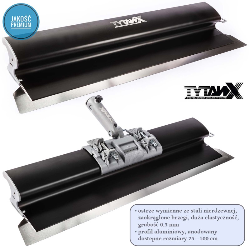 Nóż do gładzi 25cm Tytanx, szpachla do gipsu, profil aluminiowy anodowany