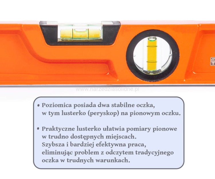 Poziomica dla glazurnika, poziomica do układania płytek 80 cm SET-227