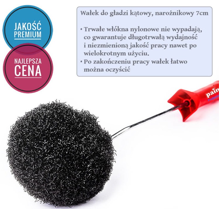 Wałek do gładzi kątowy, narożny + wałek do gładzi 9 i 25cm