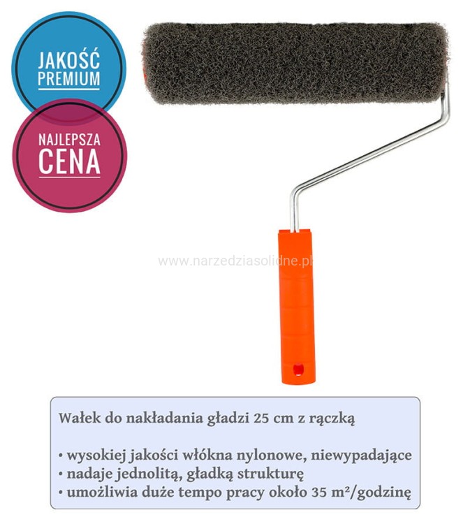 Wałek do gładzi, największy zestaw (10cm, 25cm, 41.5cm, kątowy)