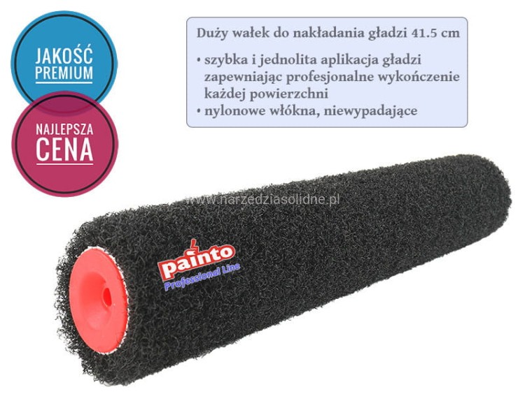 Wałek do gładzi, największy zestaw (10cm, 25cm, 41.5cm, kątowy)