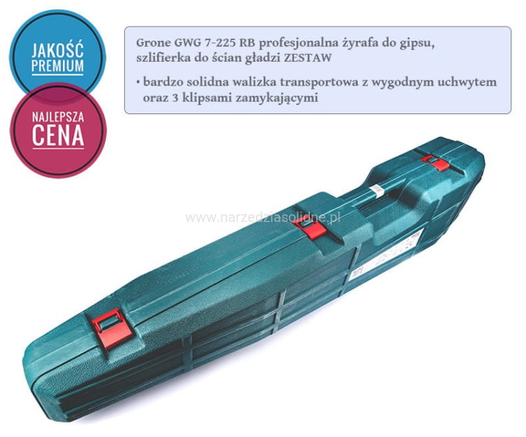 Żyrafa do gipsu, szlifierka do ścian, żyrafa do gładzi na wysięgniku - profesjonalny zestaw Grone