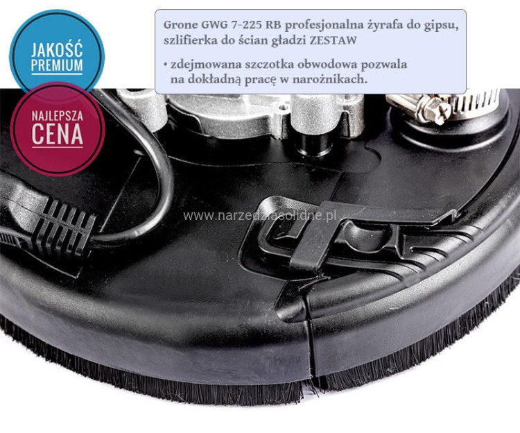 Żyrafa do gipsu, szlifierka do ścian, żyrafa do gładzi na wysięgniku - profesjonalny zestaw Grone