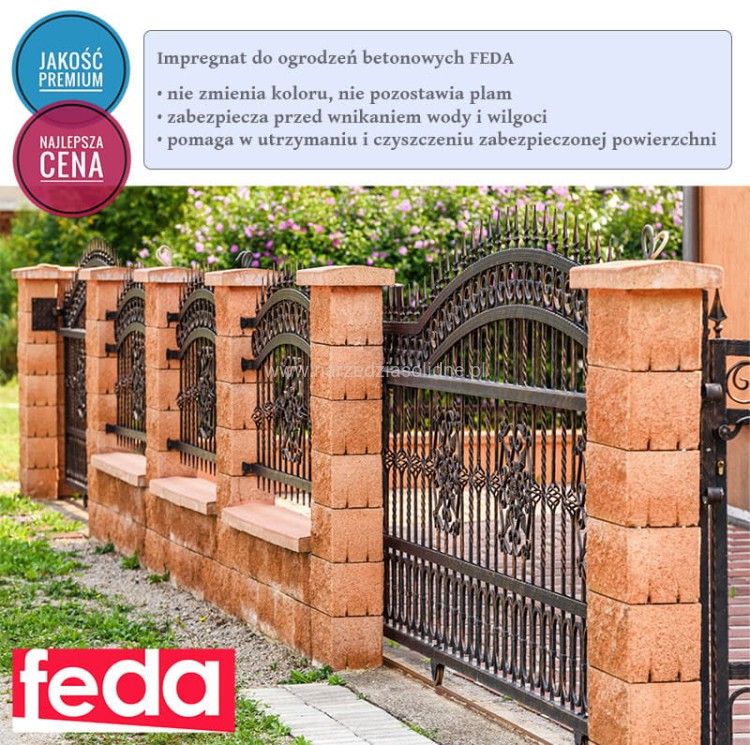 Impregnat do ogrodzeń betonowych 5L Feda + pędzel