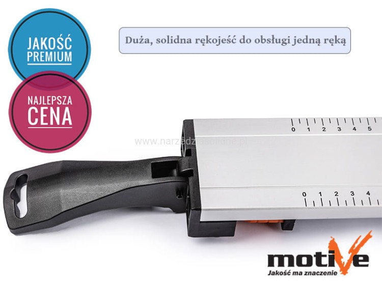 Listwa prowadząca zaciskowa 90cm szeroka Motive do pilarki tarczowej przecinarki ścisk szyn