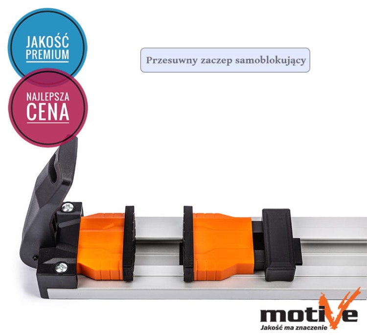 Listwa prowadząca zaciskowa 90cm szeroka Motive do pilarki tarczowej przecinarki ścisk szyn