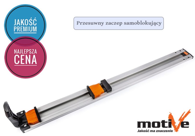 Listwa prowadząca zaciskowa 90cm szeroka Motive do pilarki tarczowej przecinarki ścisk szyn