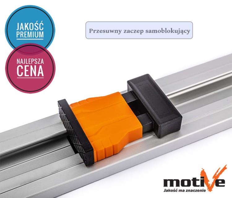 Listwa prowadząca zaciskowa 90cm szeroka Motive do pilarki tarczowej przecinarki ścisk szyn