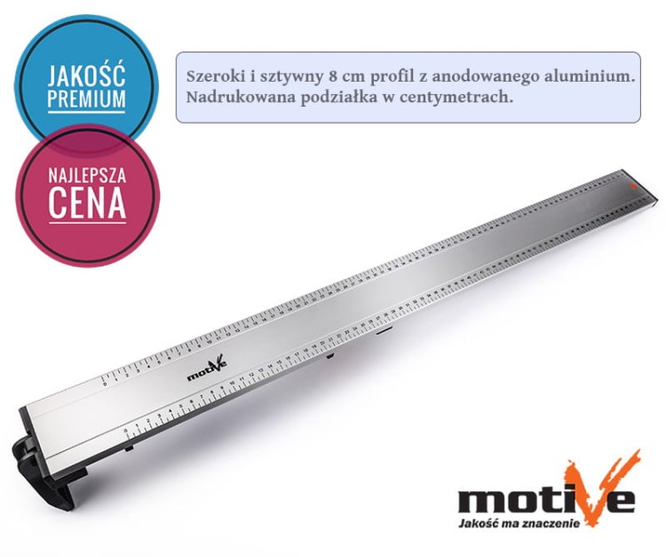 Listwa prowadząca zaciskowa 90cm szeroka Motive do pilarki tarczowej przecinarki ścisk szyn