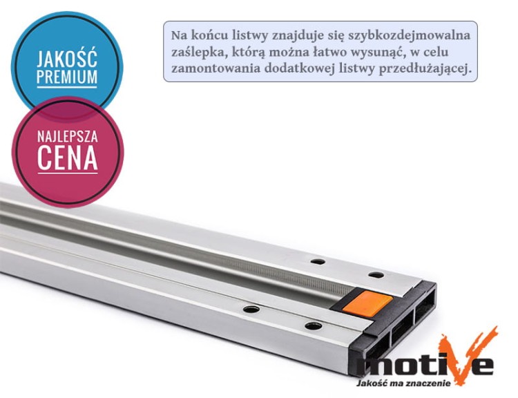 Listwa prowadząca zaciskowa 90cm szeroka Motive do pilarki tarczowej przecinarki ścisk szyn