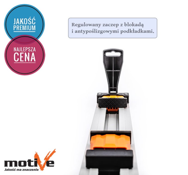Listwa prowadząca zaciskowa 90cm szeroka Motive do pilarki tarczowej przecinarki ścisk szyn