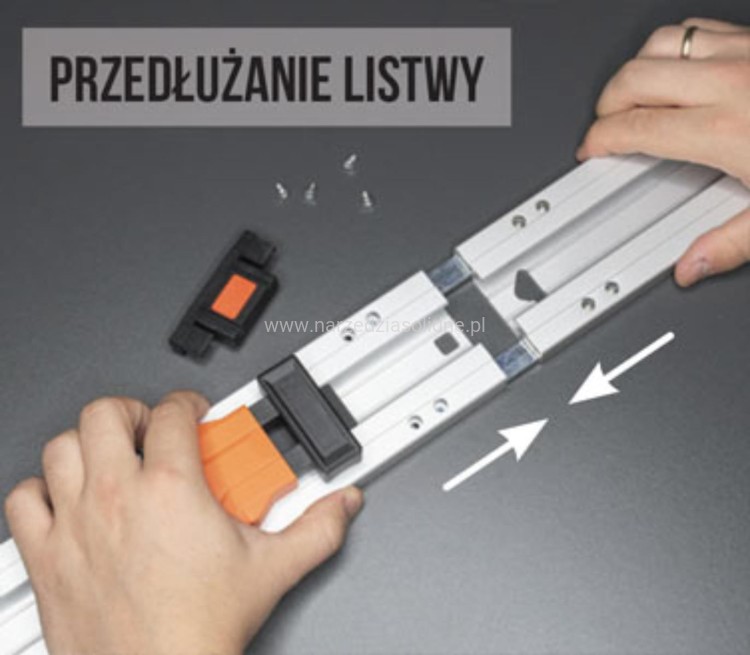 Przedłużka 625mm do listwy prowadzącej zaciskowej szerokiej, listwa przedłużająca Motive