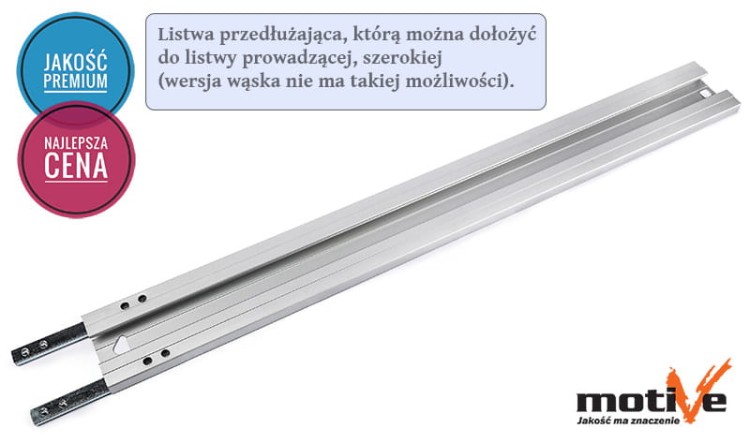 Przedłużka 625mm do listwy prowadzącej zaciskowej szerokiej, listwa przedłużająca Motive