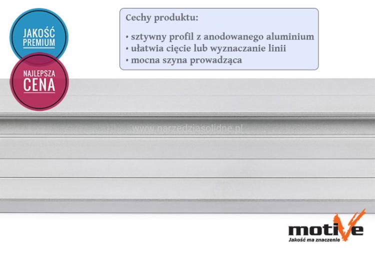 Przedłużka 625mm do listwy prowadzącej zaciskowej szerokiej, listwa przedłużająca Motive