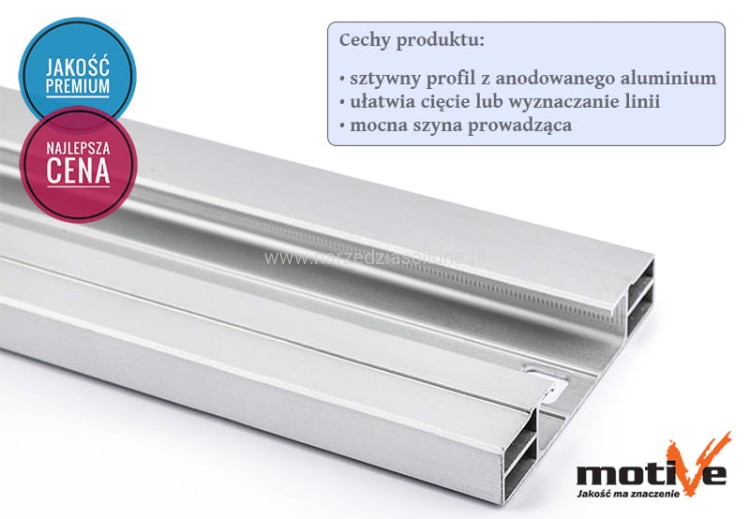 Przedłużka 625mm do listwy prowadzącej zaciskowej szerokiej, listwa przedłużająca Motive