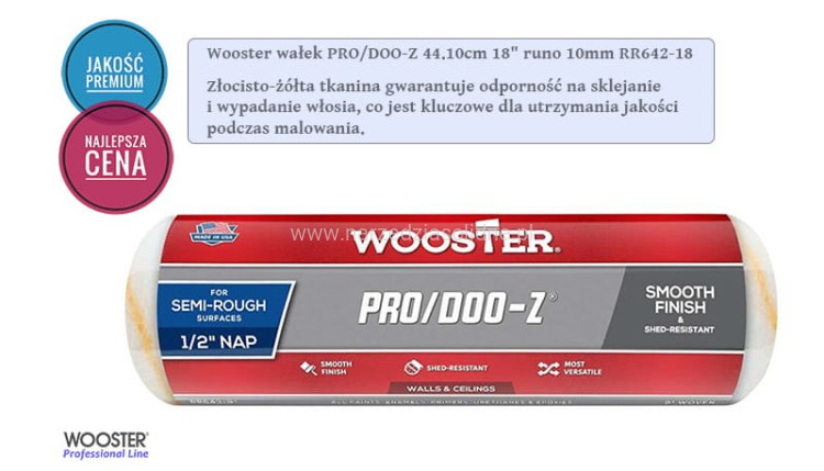 Wooster wałek PRO/DOO-Z 44.10cm 18" runo 10mm RR642-18