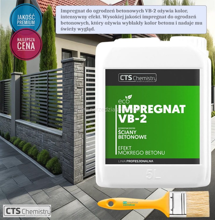 Impregnat do ogrodzeń betonowych VB2 5L, ożywia kolor, intensywny kolor
