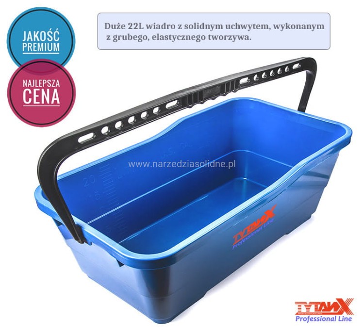 Wiadro glazurnicze 22L, zestaw do fugowania, komplet glazurniczy TYTANX