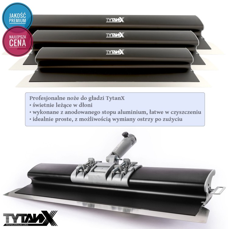 Zestaw noży do gładzi Tytanx [80,60,25cm] zestaw szpachli do gładzi, noże do gładzi