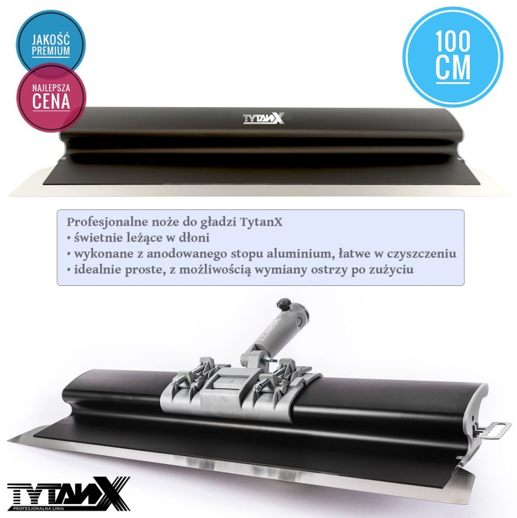 Nóż do gładzi 100cm Tytanx, szpachla do gipsu, profil aluminiowy anodowany
