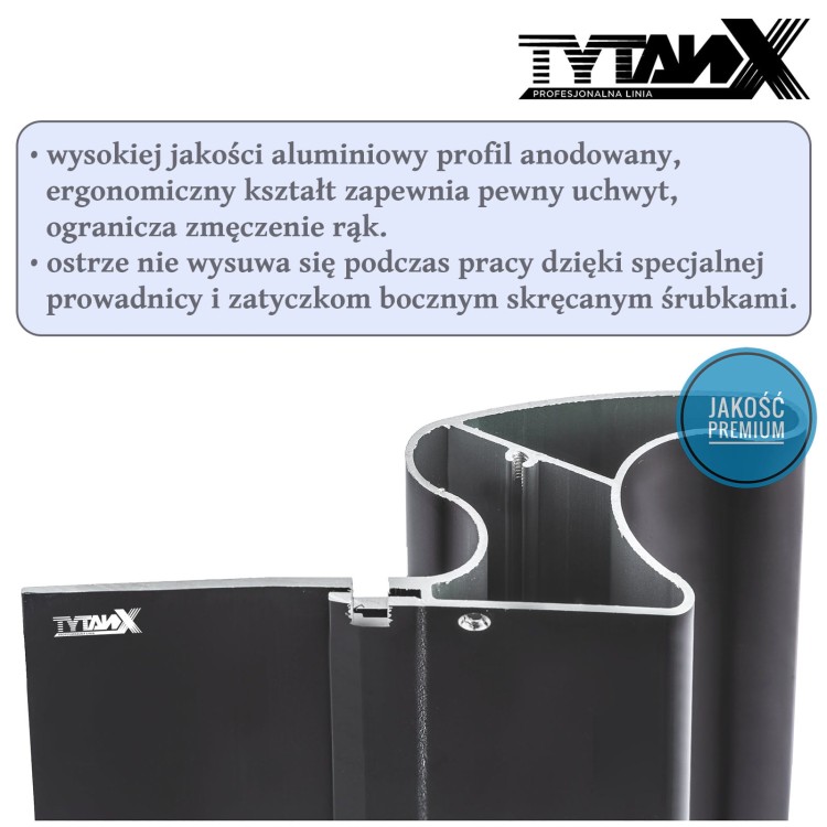 Nóż do gładzi 100cm Tytanx, szpachla do gipsu, profil aluminiowy anodowany