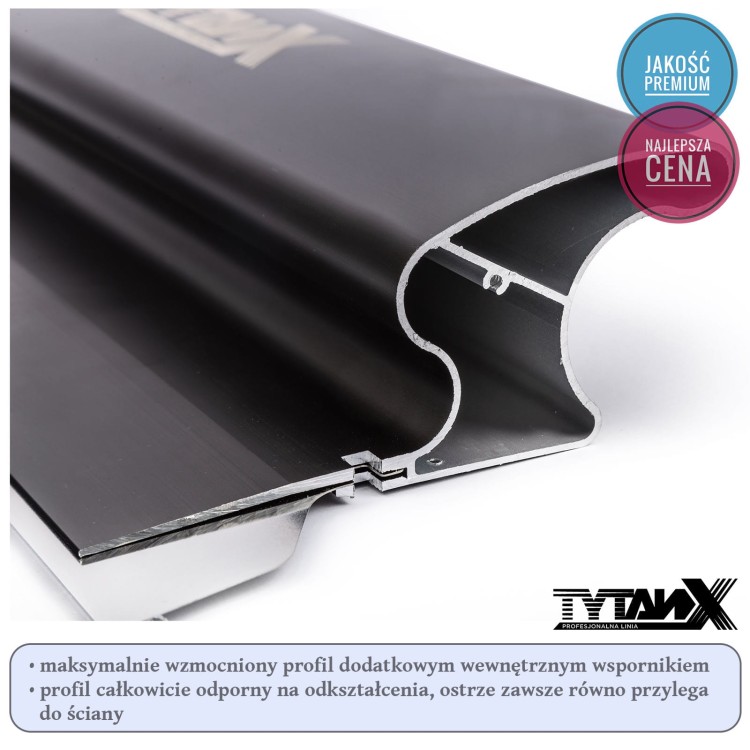 Nóż do gładzi 100cm Tytanx, szpachla do gipsu, profil aluminiowy anodowany
