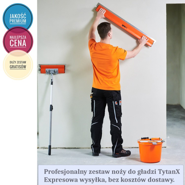 Zestaw noży do gładzi Tytanx [60,25cm] zestaw szpachli do gładzi, noże do gładzi