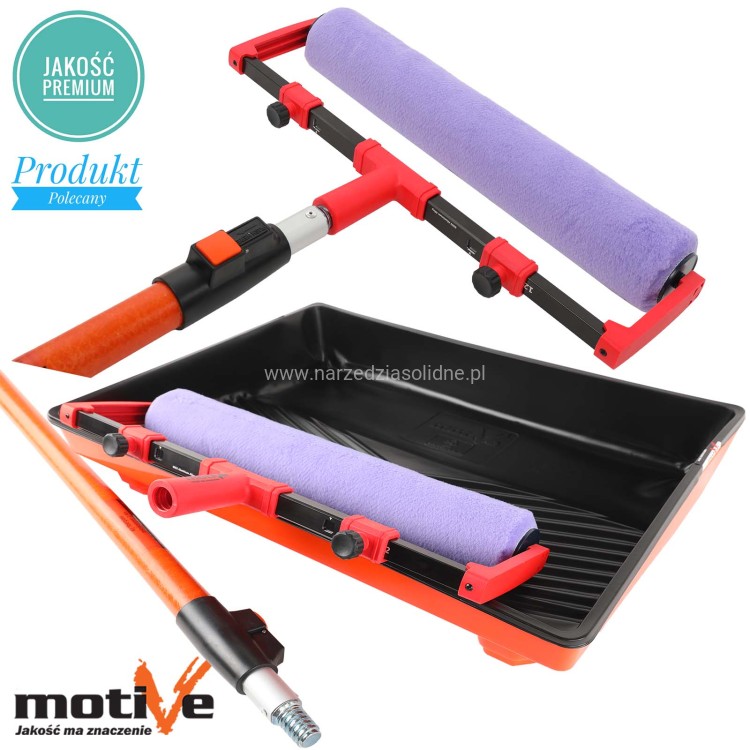 Zestaw niekapiący wałek 40cm, runo 12mm do gęstych farb MOTIVE