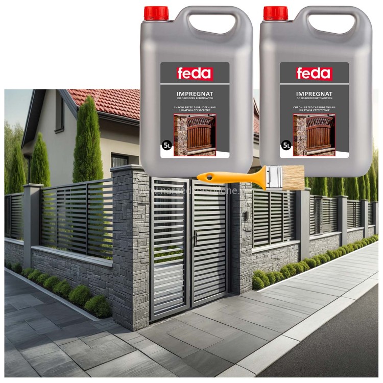 Impregnat do bloczków ogrodzeniowych 10L Feda + pędzel
