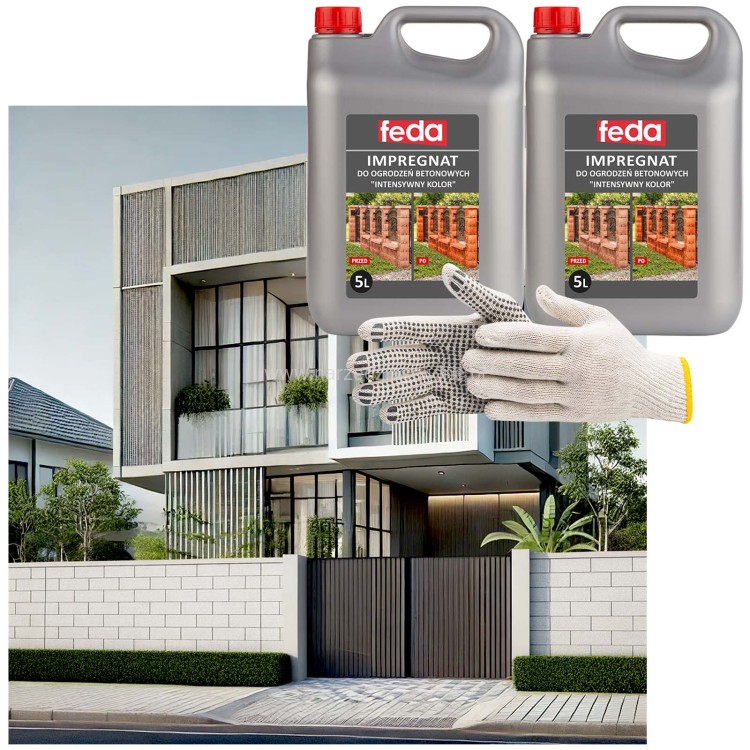 Impregnat do ogrodzeń betonowych 2x5L Feda + gratis