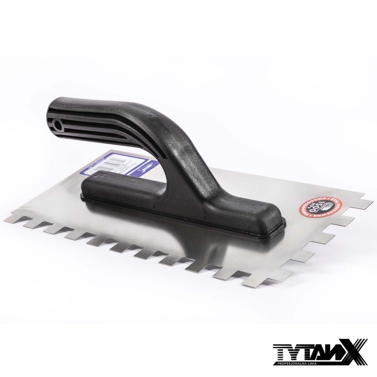 Paca zębata ząb 8x8, paca do kleju, do płytek, nierdzewna 270x130mm