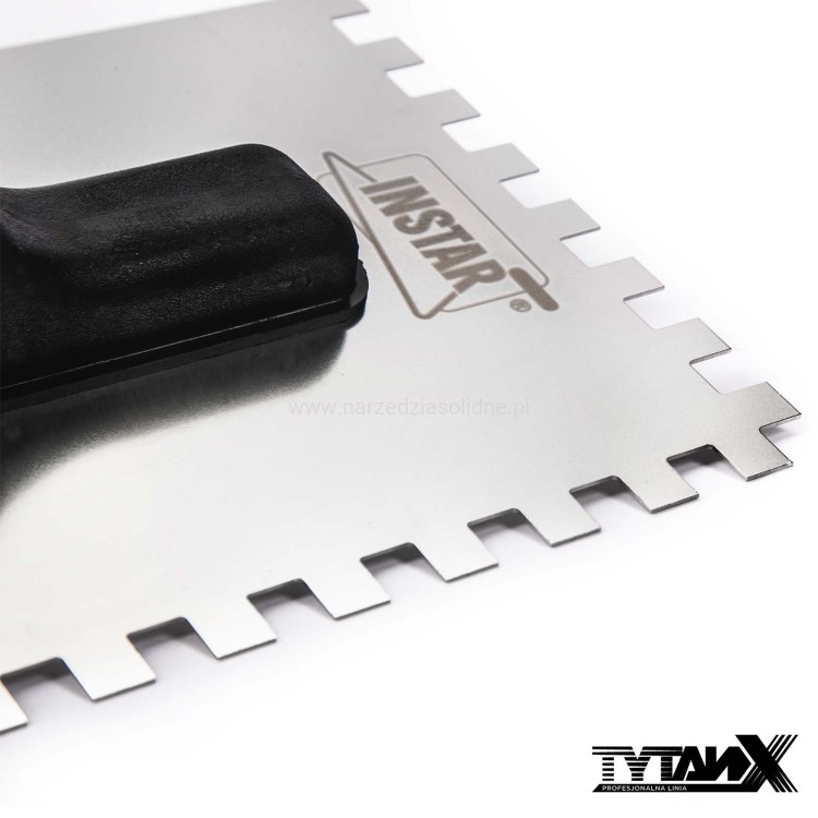 Paca zębata ząb 8x8, paca do kleju, do płytek, nierdzewna 270x130mm