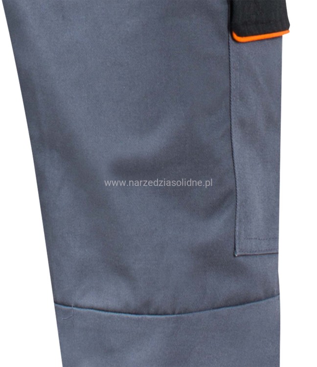 Spodnie robocze, długie, szare, rozmiar XXL, wzmocniony szew