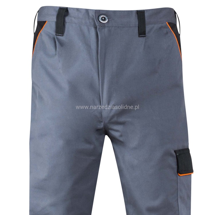Spodnie robocze, długie, szare, rozmiar XXL, wzmocniony szew