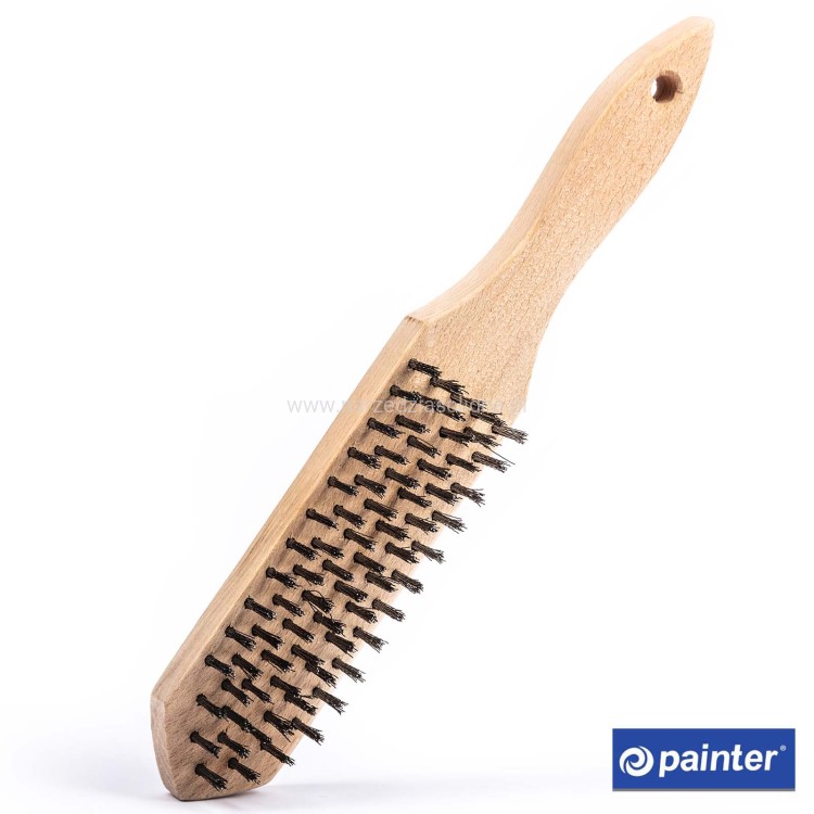 Szczotka druciana, 6-rzędowa, miedziana