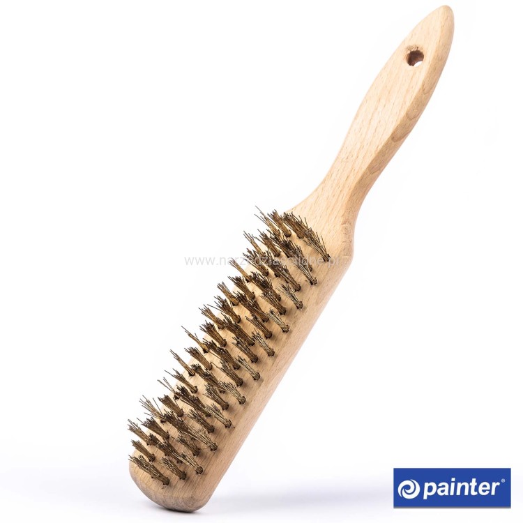 Szczotka druciana, 6-rzędowa, miedziana