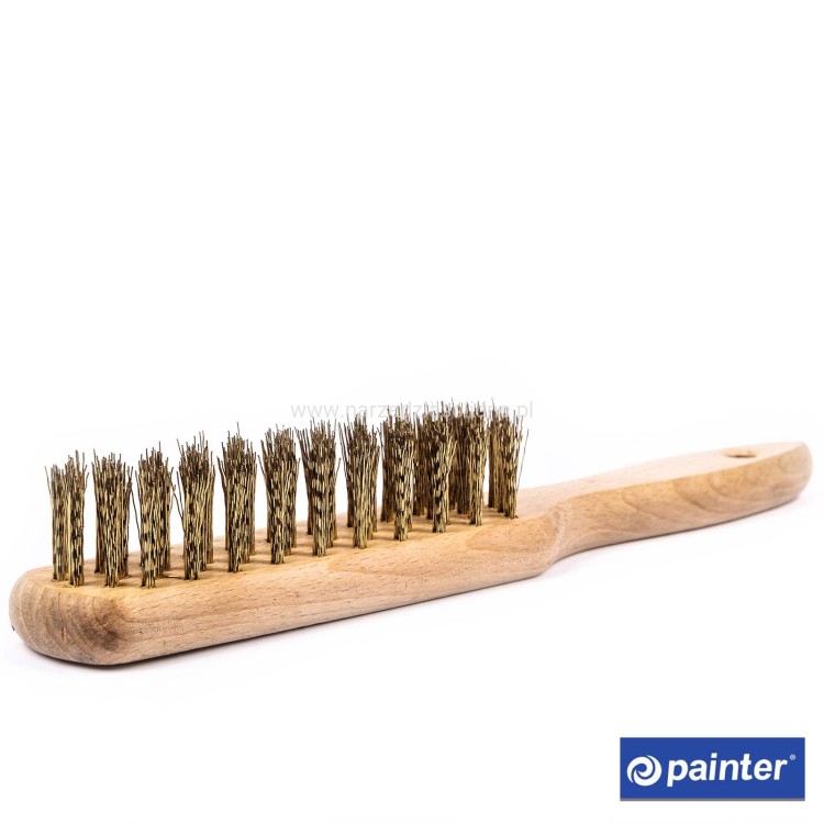 Szczotka druciana, 6-rzędowa, miedziana