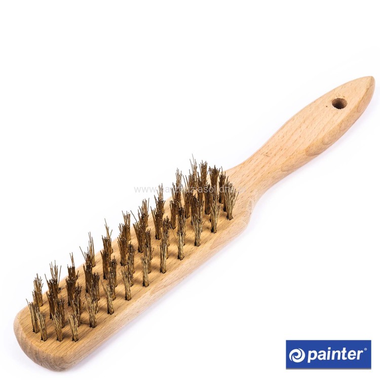 Szczotka druciana, 6-rzędowa, miedziana