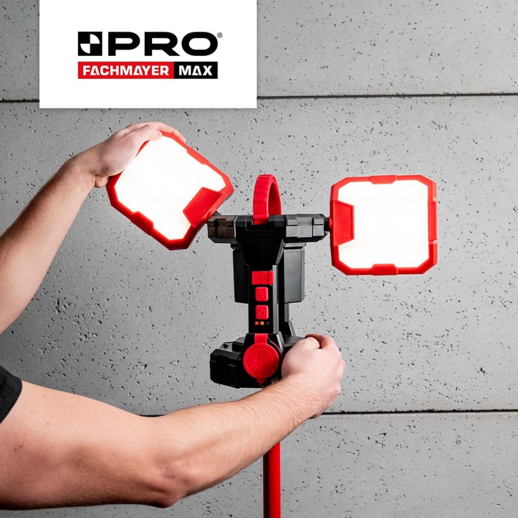 Silna lampa budowlana LED, reflektor LED akumulatorowy, komplet PRO-LD625 + statyw + torba