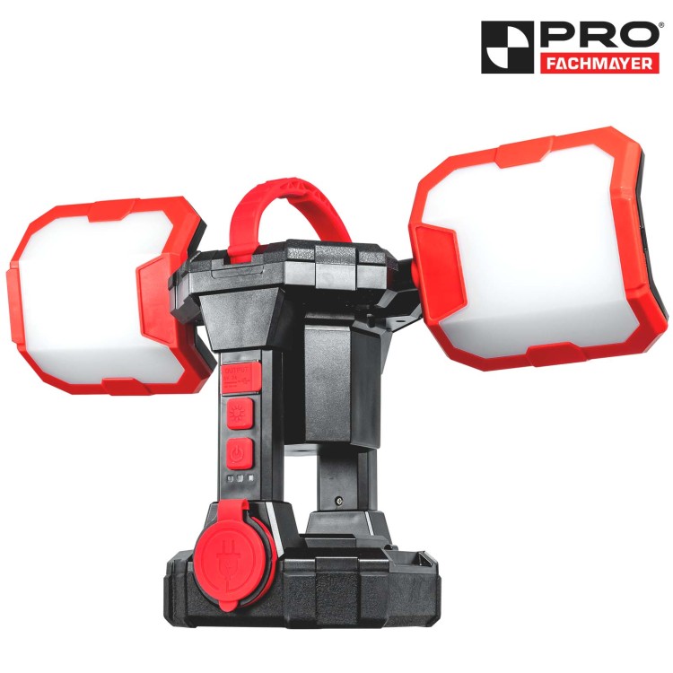 Silna lampa budowlana LED, reflektor LED akumulatorowy, komplet PRO-LD625 + statyw + torba