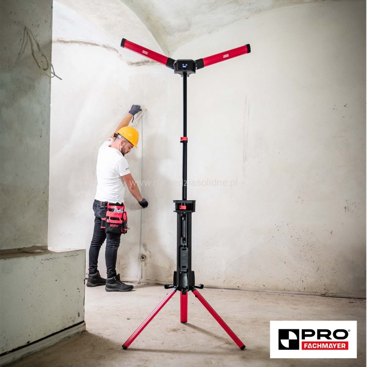 Lampa Budowlana LED Pro Fachmayer PRO-LD632, mocna akumulatorowa lampa budowlana, reflektor 10000 lm, 2x50W