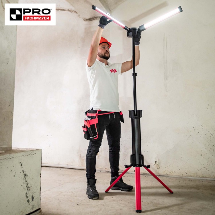 Lampa Budowlana LED Pro Fachmayer PRO-LD632, mocna akumulatorowa lampa budowlana, reflektor 10000 lm, 2x50W