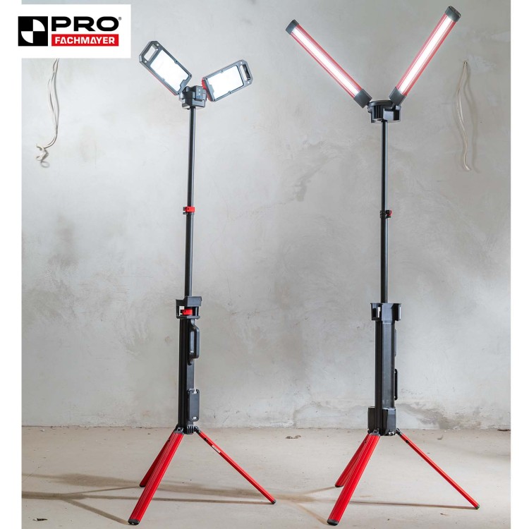 Lampa Budowlana LED Pro Fachmayer PRO-LD632, mocna akumulatorowa lampa budowlana, reflektor 10000 lm, 2x50W
