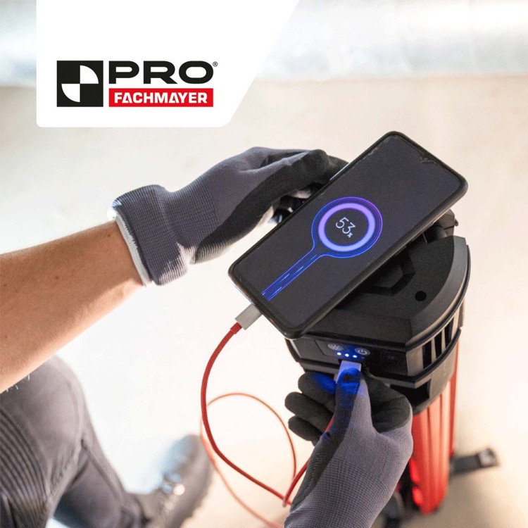 Lampa Budowlana LED Pro Fachmayer PRO-LD632, mocna akumulatorowa lampa budowlana, reflektor 10000 lm, 2x50W