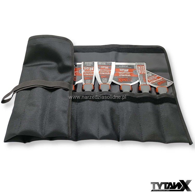 Zestaw 12 szpachelek ze stali nierdzewnej, polerowane, Tytanx, w pokrowcu