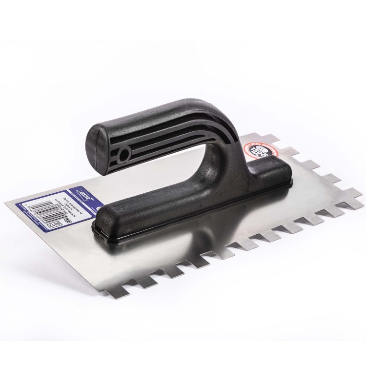 Paca zębata ząb 8x8, paca do kleju, do płytek, nierdzewna 270x130mm