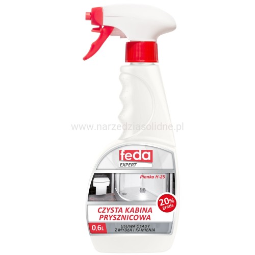 Preparat do czyszczenia kabin prysznicowych z osadu, Feda Expert czysta kabina 0.6L