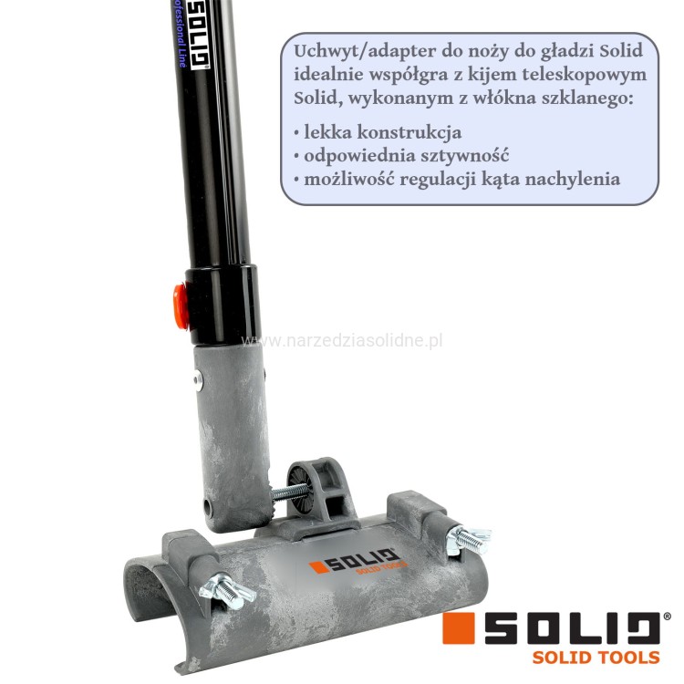 SOLID nóż do gładzi 25 cm, zestaw do szpachlowania, wałek do gładzi, teleskop, adapter