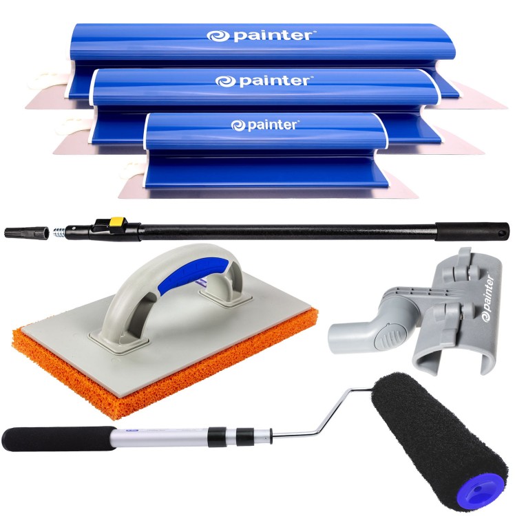 Zestaw noży do gładzi Painter 80,60,40cm zestaw szpachli do gładzi, noże do gładzi + paca do zacierania gipsu