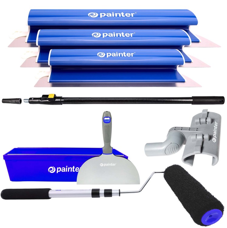 Zestaw noży do gładzi Painter [25,40,60cm] zestaw szpachli do gładzi, noże do gładzi + kuweta do szpachlowania